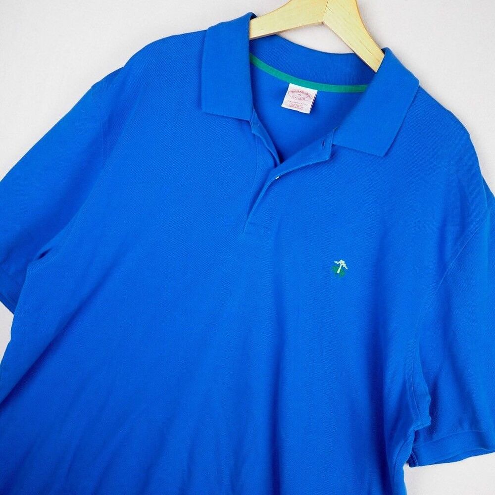 Brooks Brothers Performance Polo Mens XL Blue Original Fit Golden Fleece Logo